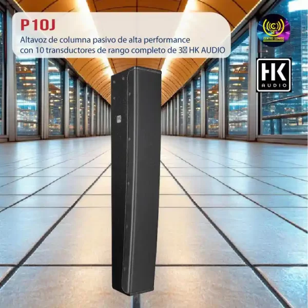 altavoz de columna pasivo de alta performance con 10 transductores de rango completo de 3″ p10j