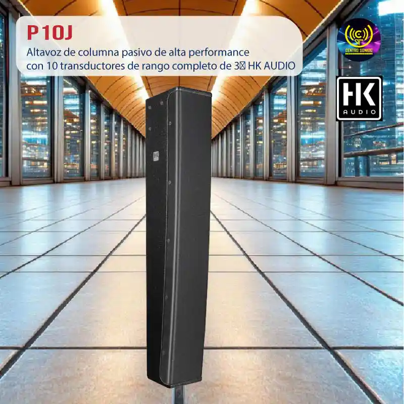 altavoz de columna pasivo de alta performance con 10 transductores de rango completo de 3″ p10j