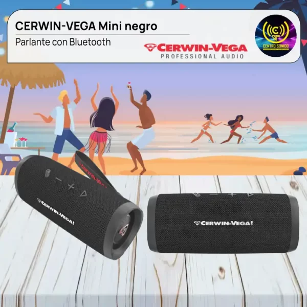 parlante cerwin vega mini negro con bluetooth