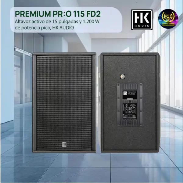altavoz activo de 15 pulgadas y 1.200 w de potencia pico, premium pr:o 115 fd2 hk audio