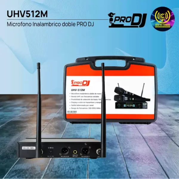 microfono inalambrico doble pro dj uhv512m