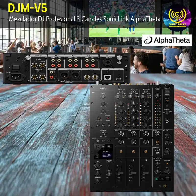 mezclador dj profesional 3 canales soniclink alphatheta djm v5