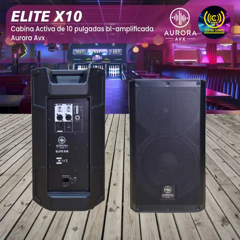 cabina activa de 10 pulgadas bl amplificada elite x10 aurora avx
