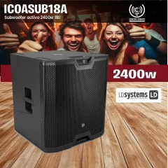 ld systems icoasub18a subwoofer activo 2400w 18″