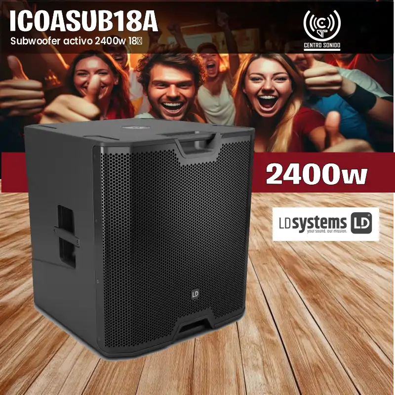 ld systems icoasub18a subwoofer activo 2400w 18″