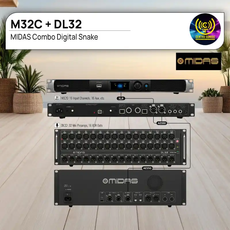 midas combo m32c + dl32 digital snake