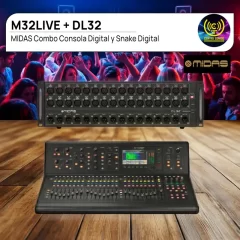 midas combo m32live + dl32 consola digital y snake digital
