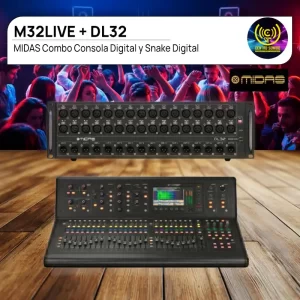 midas combo m32live + dl32 consola digital y snake digital
