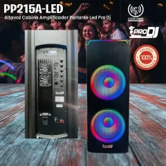 altavoz cabina amplificador parlante led pro dj pp215a led