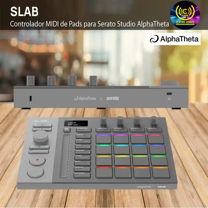 slab controlador midi de pads para serato studio alphatheta