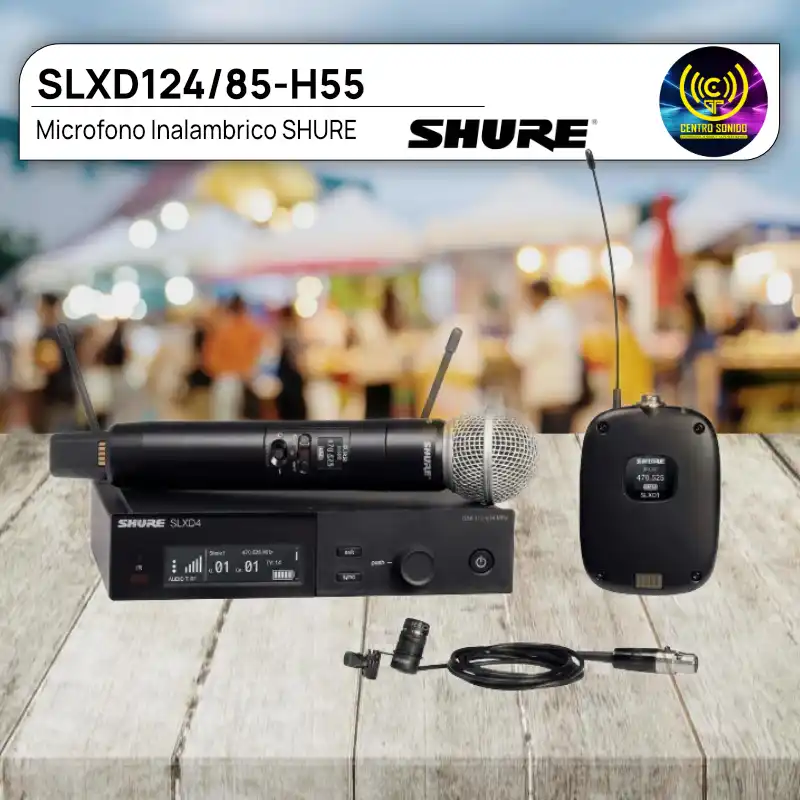 microfono inalambrico shure slxd124/85 h55