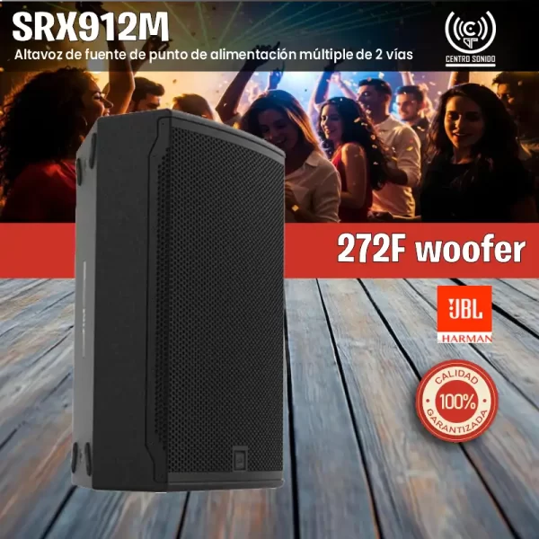 jbl srx912m 12" altavoz de fuente de punto de alimentación múltiple de 2 vías