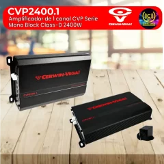 amplificador de 1 canal cvp serie mono block class d 2400w cvp2400.1