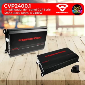 amplificador de 1 canal cvp serie mono block class d 2400w cvp2400.1