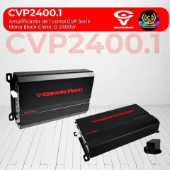 amplificador de 1 canal cvp serie mono block class d 2400w cvp2400.1
