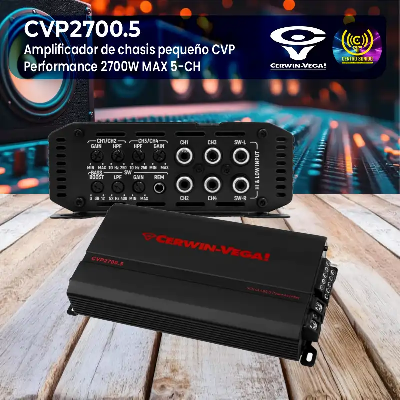 cerwin vega! cvp2700.5 amplificador de chasis pequeño cvp performance 2700w max 5 ch