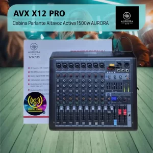 cabina parlante altavoz activa aurora avx x12 pro – 1500w