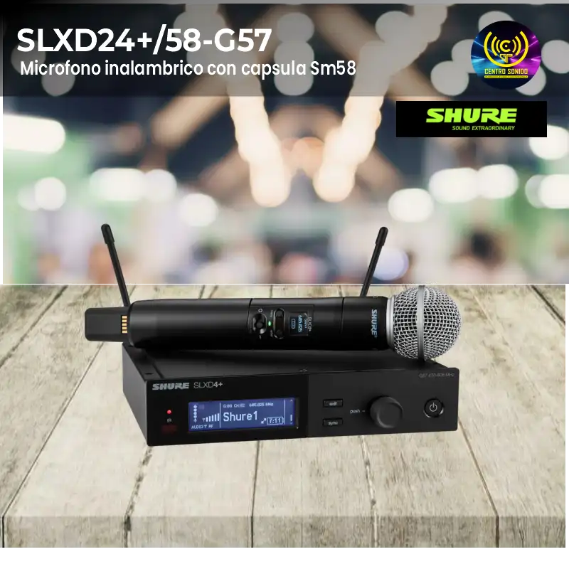 microfono inalambrico con capsula sm58 shure slxd24+/58 g57