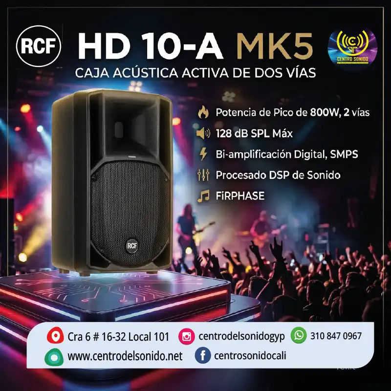 caja acùstica activa de dos vìas portable hd 10 a mk5
