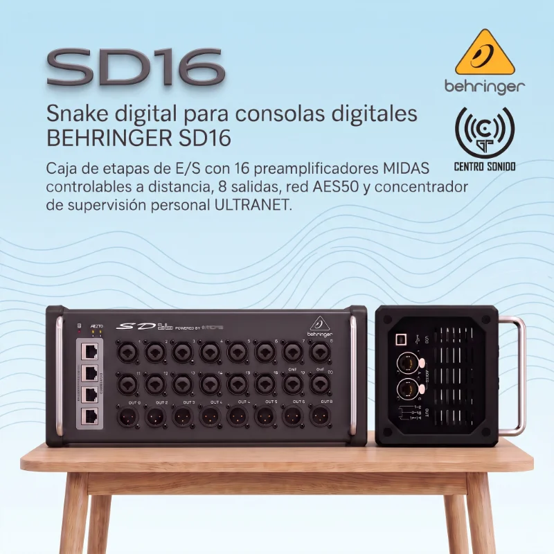 behringer sd16 snake de 16 entradas