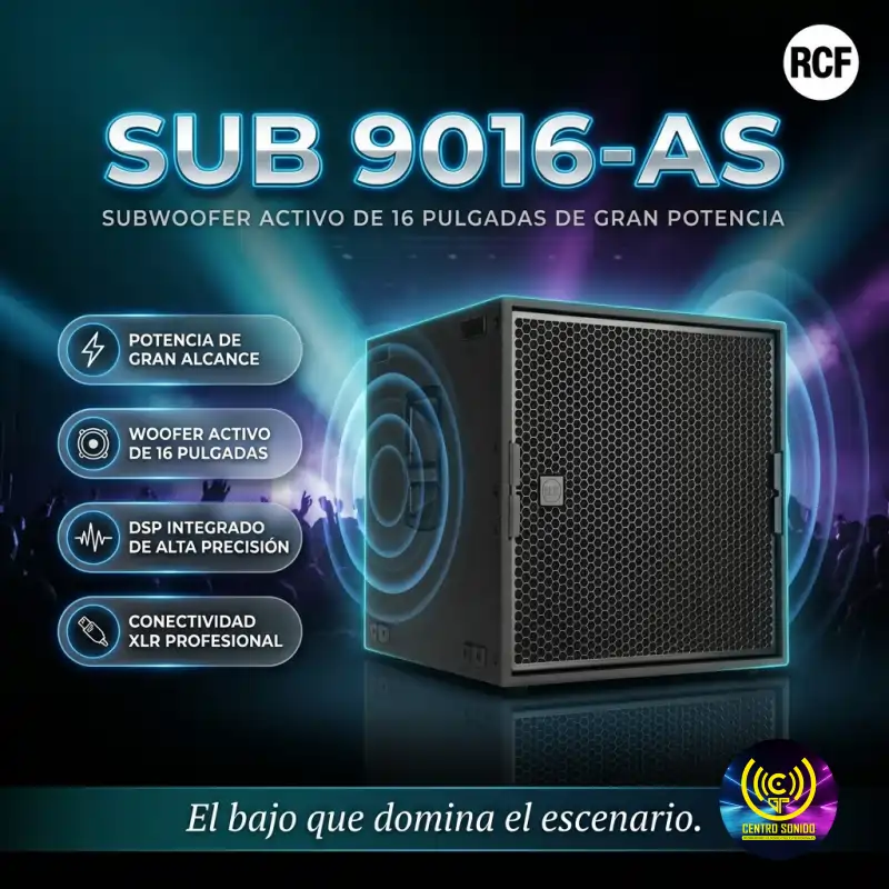 sub 9016 as subwoofer activo de 16" de gran potencia
