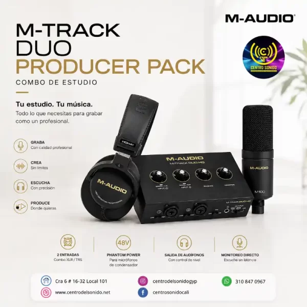 combo de estudio producer m audio m track duo