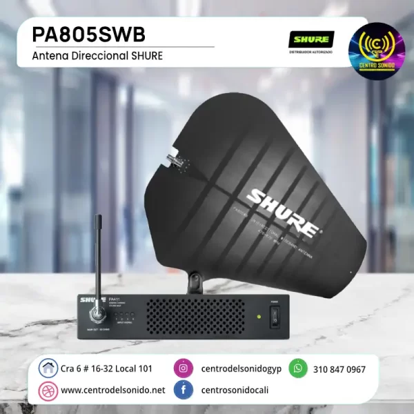 antena direccional shure pa805swb