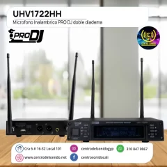 microfono inalambrico pro dj uhv1722hh doble diadema